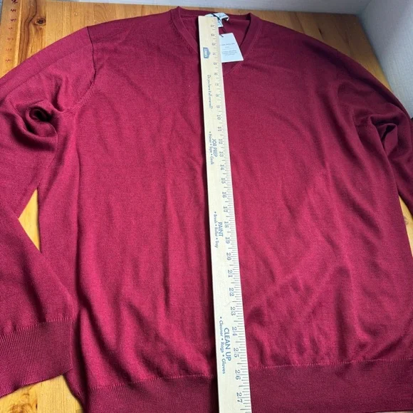 Peter Millar v-neck burgundy WOOL  sweater size XL NWT - Picture 3 of 11